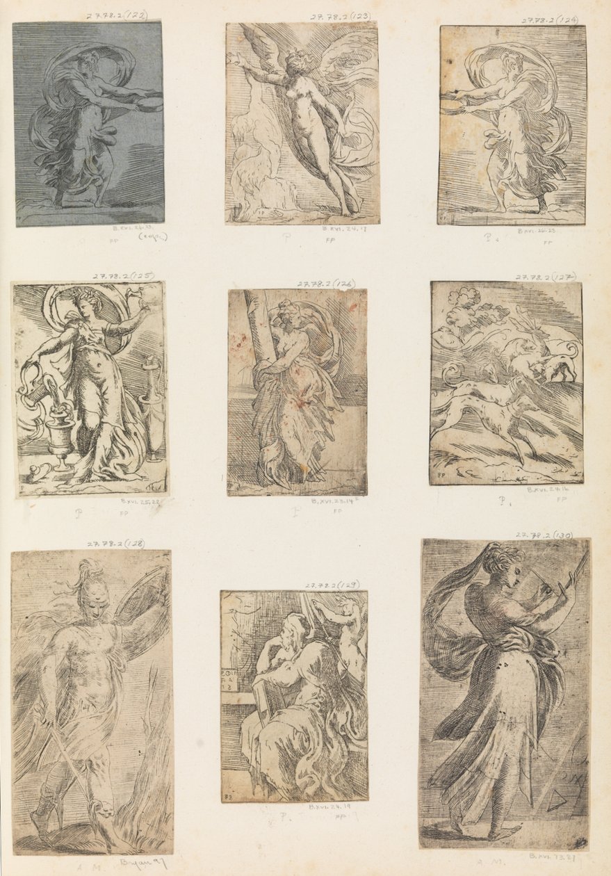 Marte e outras figuras mitológicas, ca. 1536-38. de Andrea Schiavone