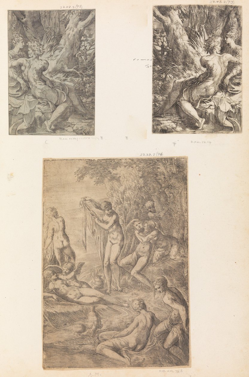 Ninfas Banho, possivelmente ca. 1545-50. de Andrea Schiavone