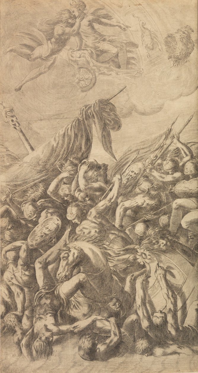 O Rapto de Helena, 1547. de Andrea Schiavone
