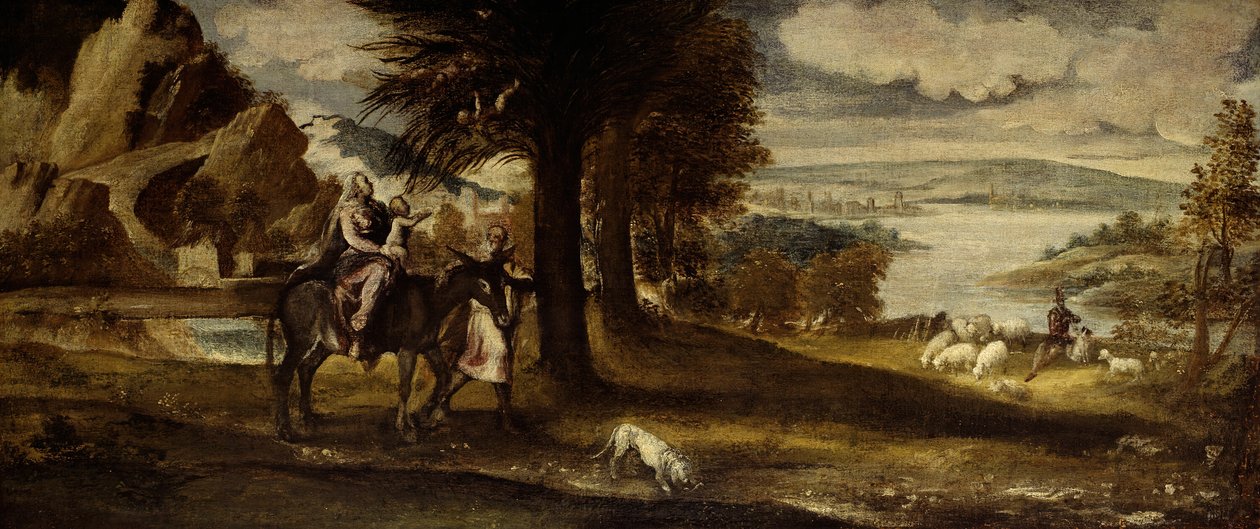 A Fuga para o Egito, 154050. de Andrea Schiavone