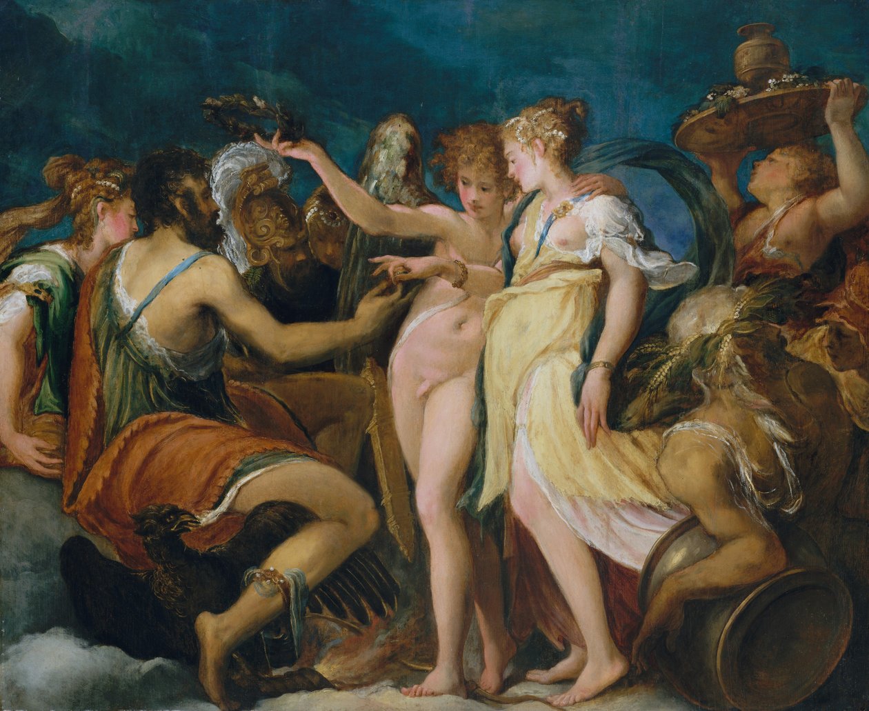 O casamento de Cupido e Psique, 1540s. de Andrea Schiavone