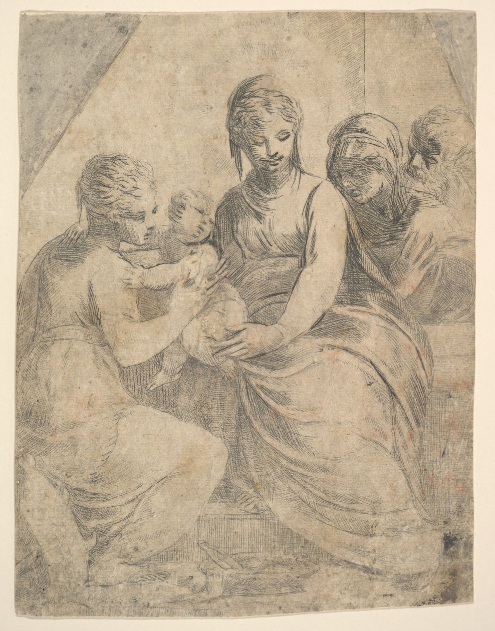 A Virgem e o Menino acompanhados por santos, ca. 1540-50. de Andrea Schiavone