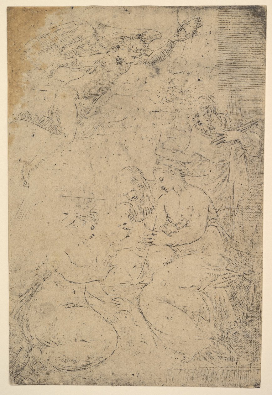 O casamento místico de Santa Catarina, ca. 1550. de Andrea Schiavone