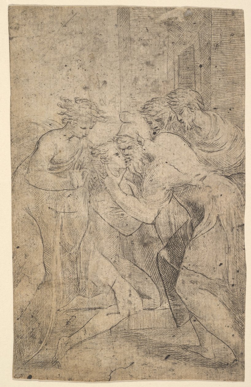 O retorno do filho pródigo que cai aos pés do pai, c. 1536-40. de Andrea Schiavone