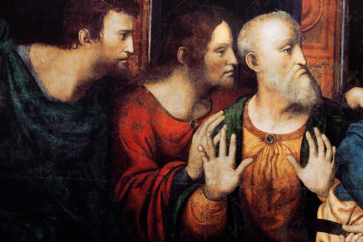Abadia (Abadia de Tongerlo). Pintura. A Última Ceia. 1506-1507. Pormenor (pintura) de Andrea Solario
