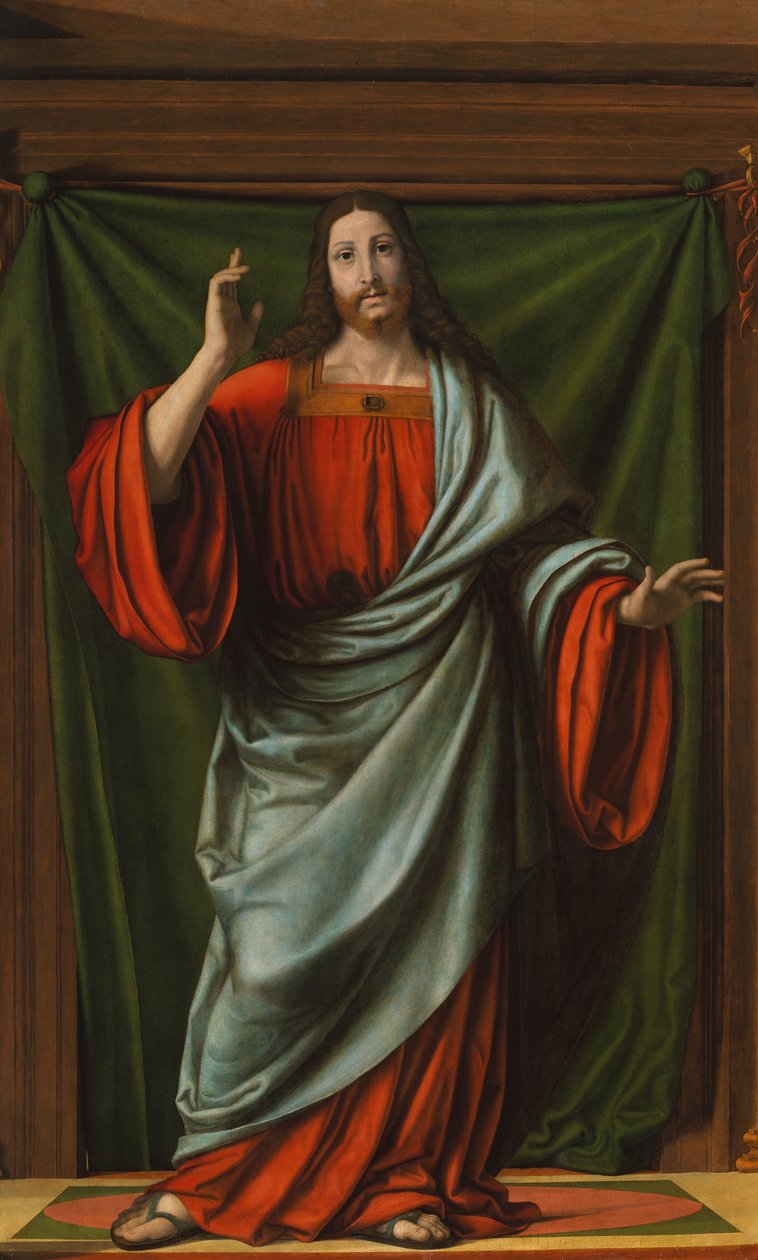 Cristo Bênção, c.1520 (óleo sobre madeira) de Andrea Solario