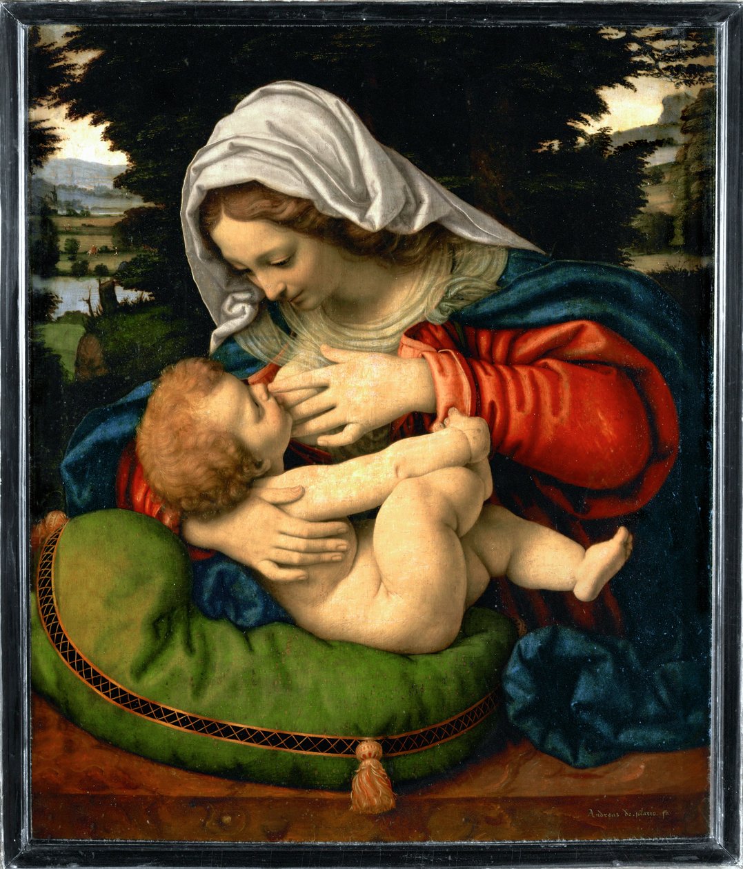 La Vierge au coussin vert - Nossa Senhora com almofada verde ... de Andrea Solario