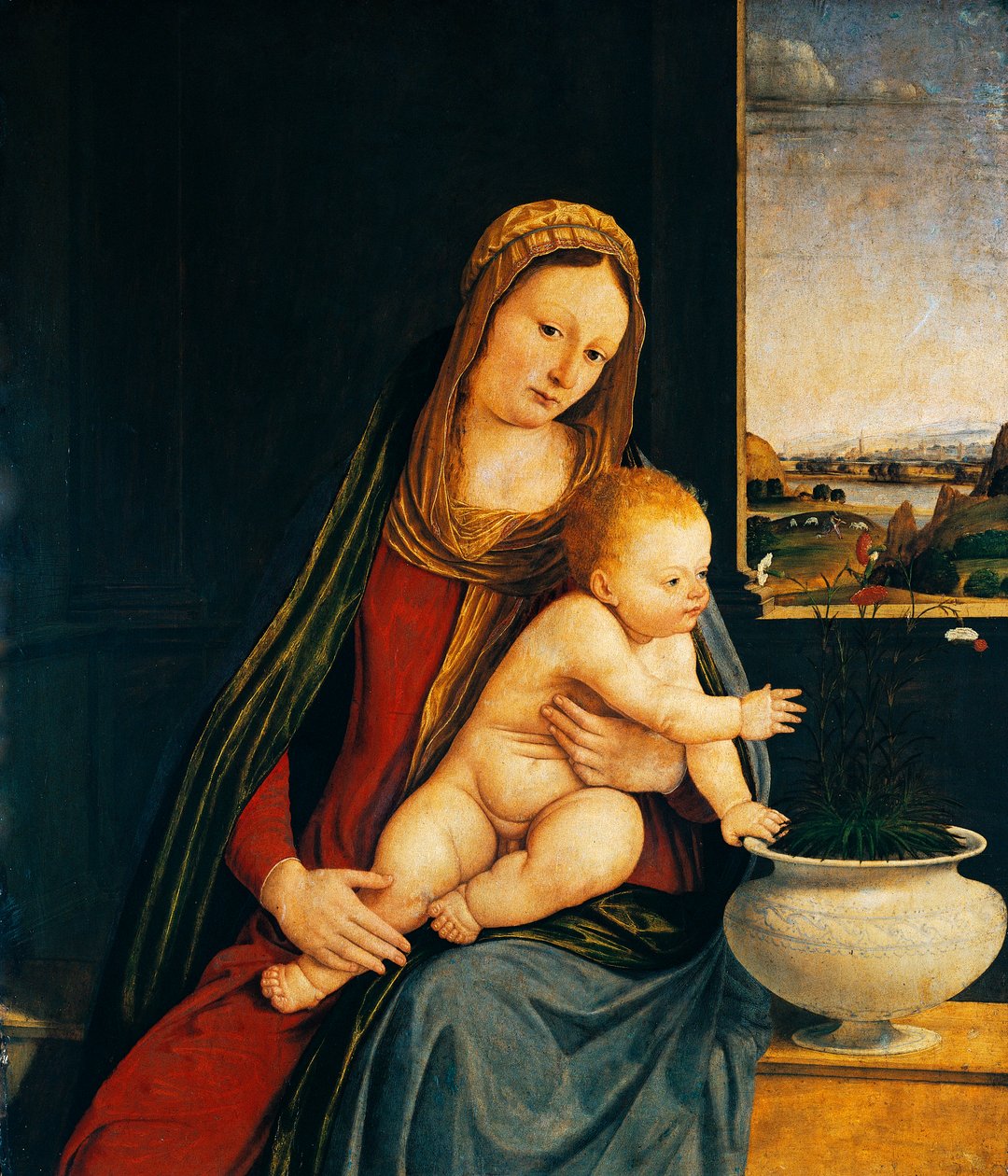 Madonna e Criança ou Madonna dos Cravos de Andrea Solario