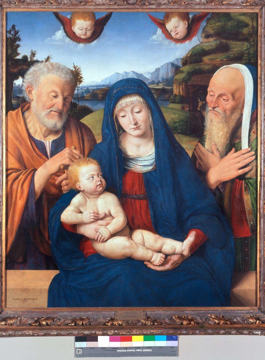 Madonna e Criança com São José e São Simeão de Andrea Solario