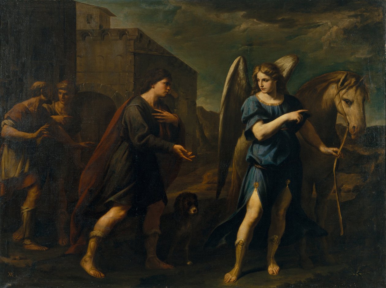 Tobias encontra o arcanjo Rafael, c. 1640 de Andrea Vaccaro