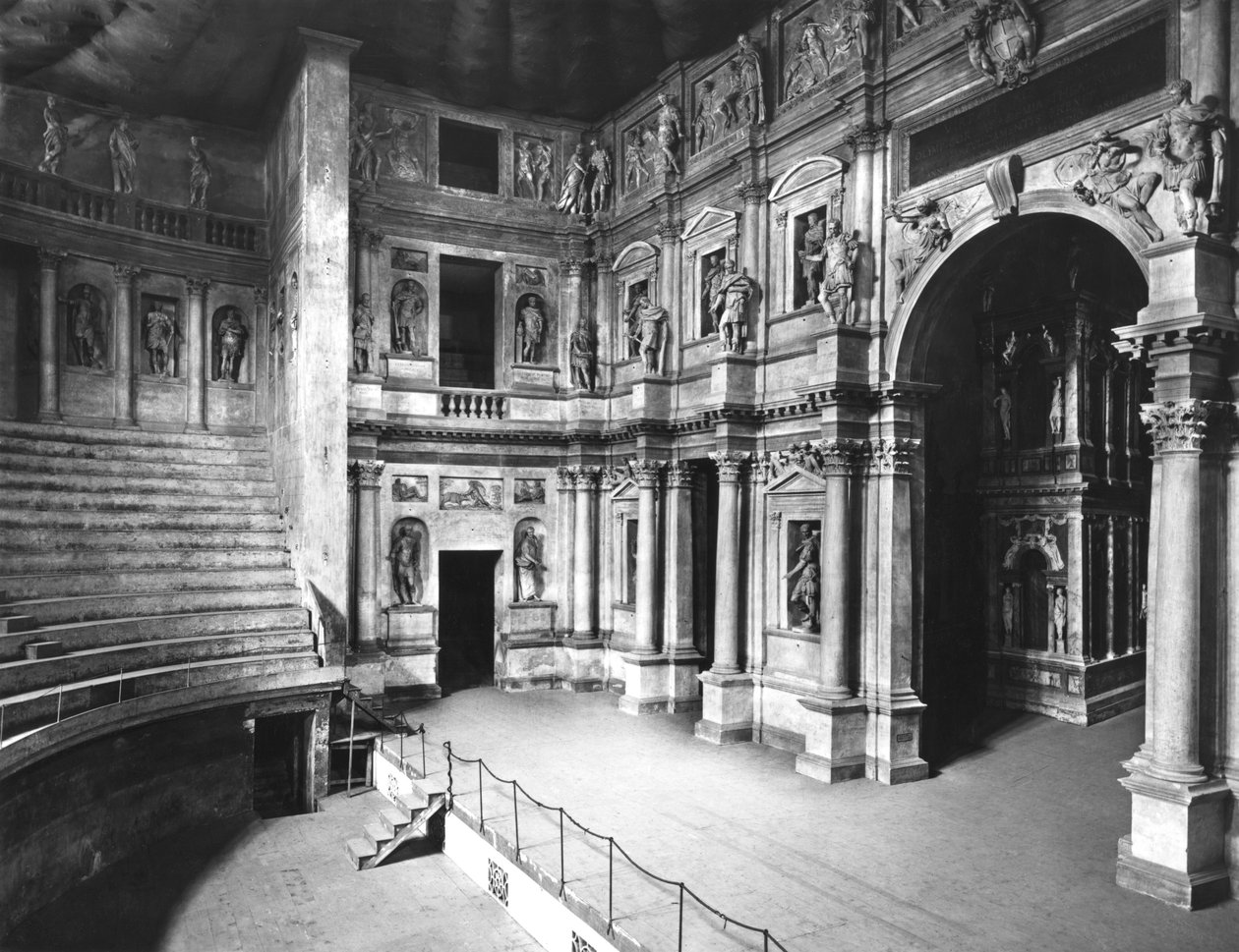 Interior do Teatro, construído entre 1580 e 1585 de Andrea Palladio