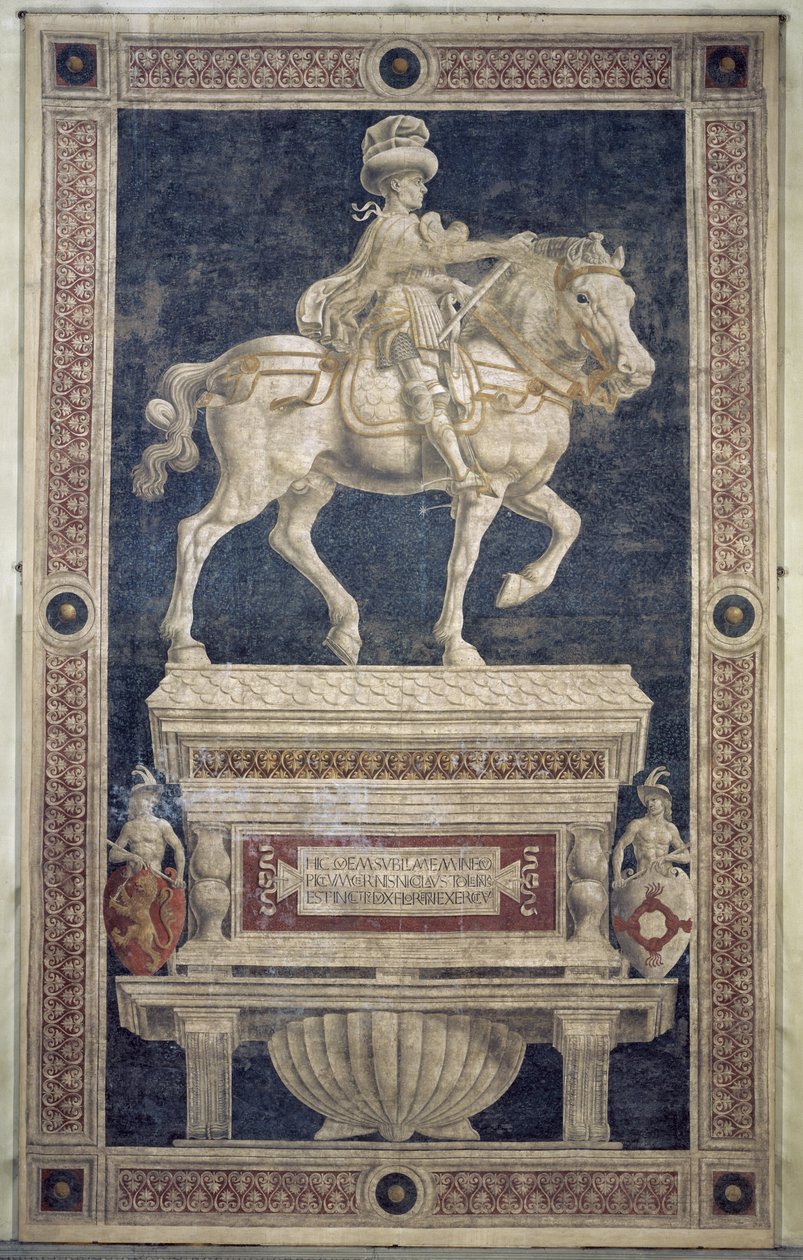 Monumento equestre de Niccolo Marucci da Tolentino (d.1435), 1456 (fresco) de Andrea del Castagno