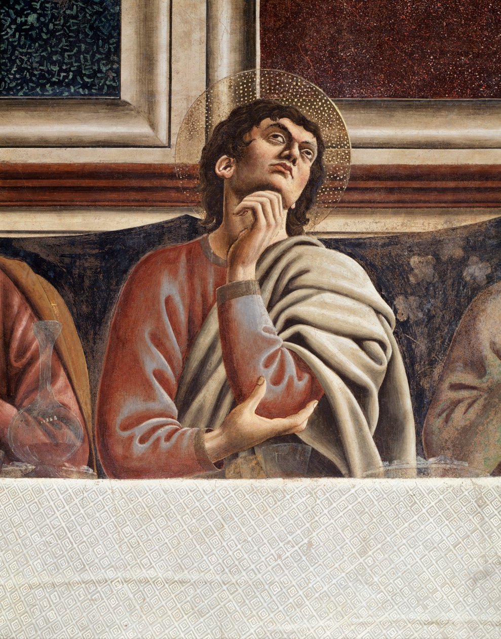 Última ceia, detalhe de Thomas (Fresco de Andrea del Castagno