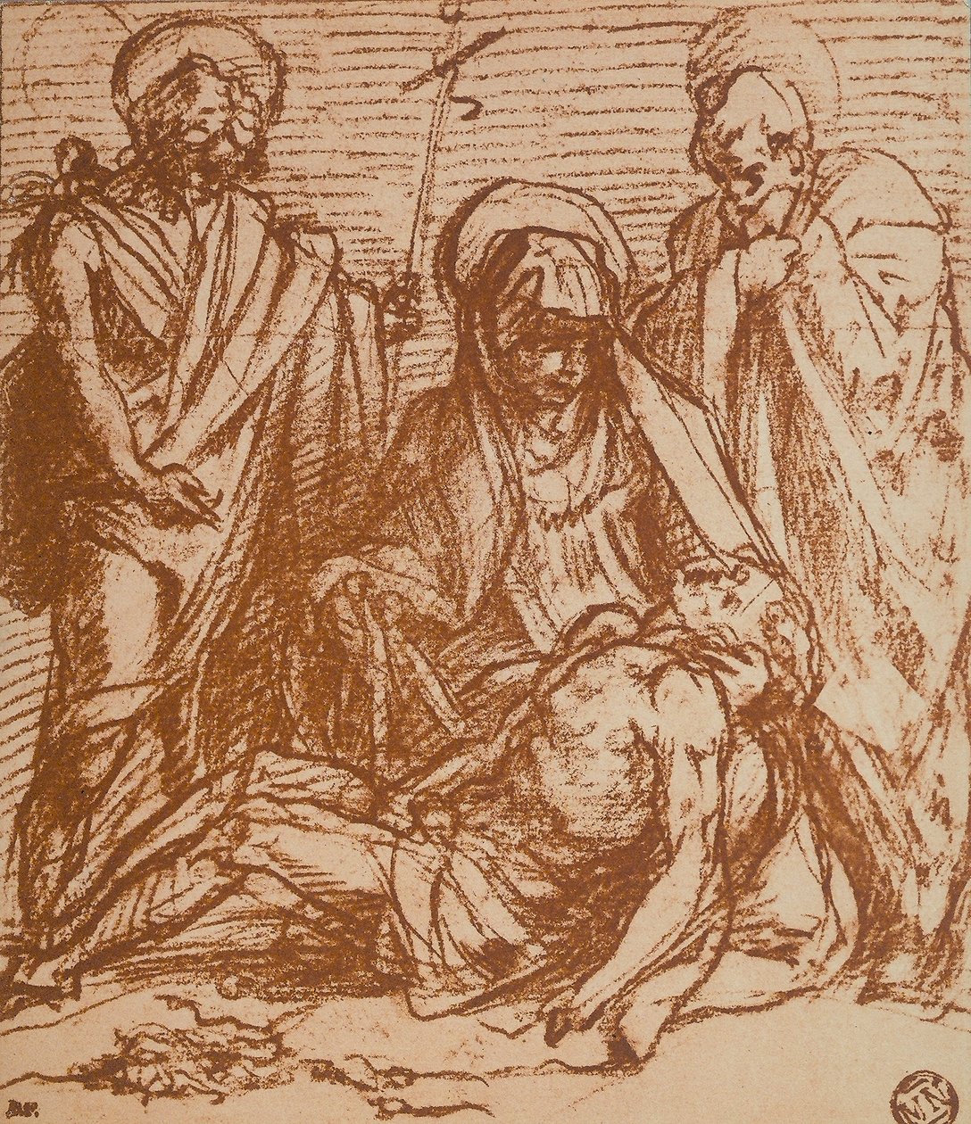 Cristo morto nos braços das Virgens (Pieta) de Andrea del Sarto
