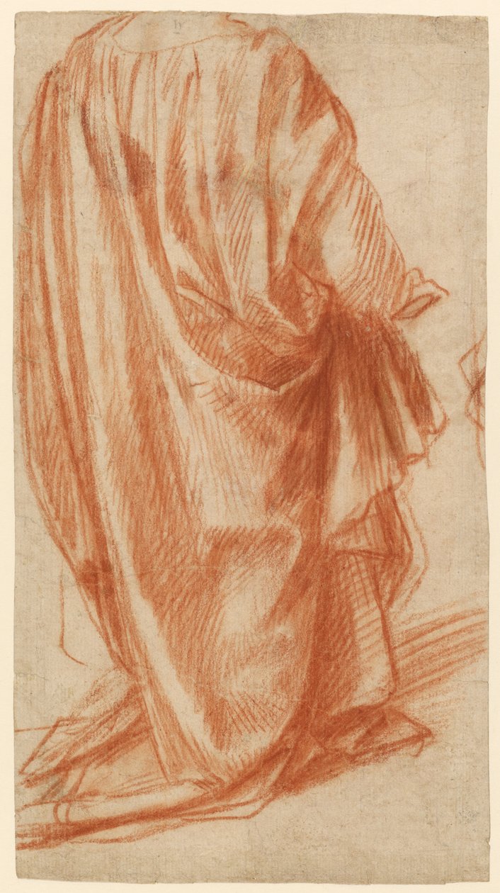 Studie von Drapierungen (recto); Studie eines nackten Mannes (verso) de Andrea del Sarto