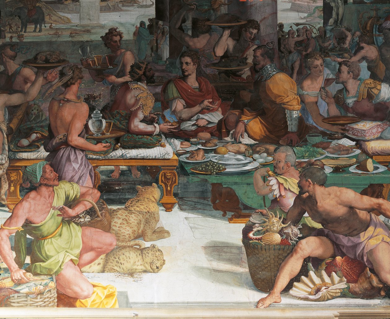 Júlio César recebendo o imposto do Egito (fresco) de Andrea del Sarto