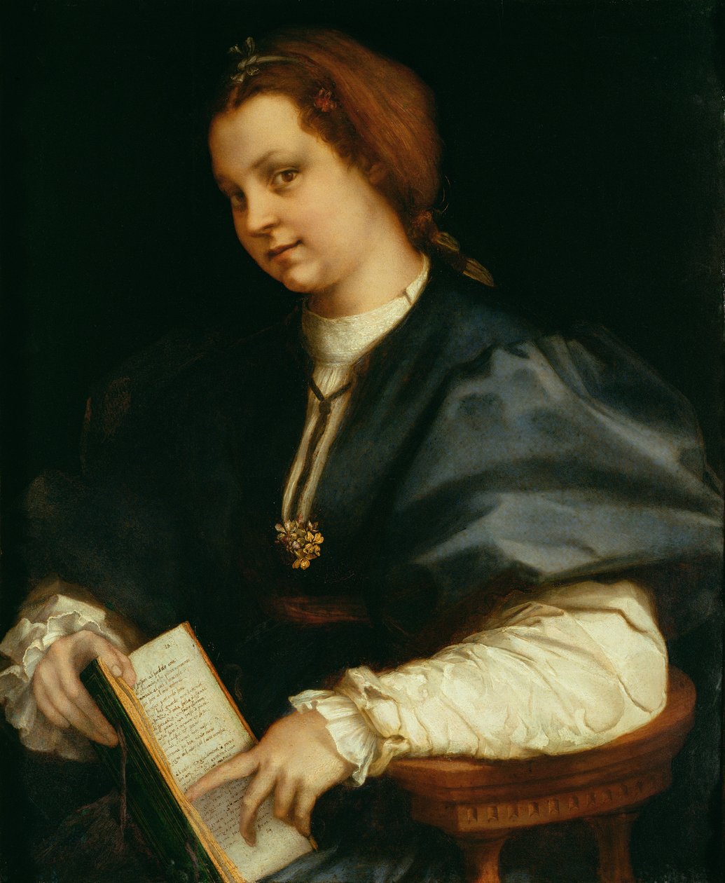 Senhora com o livro do verso por Petrarca, c.1514 de Andrea del Sarto