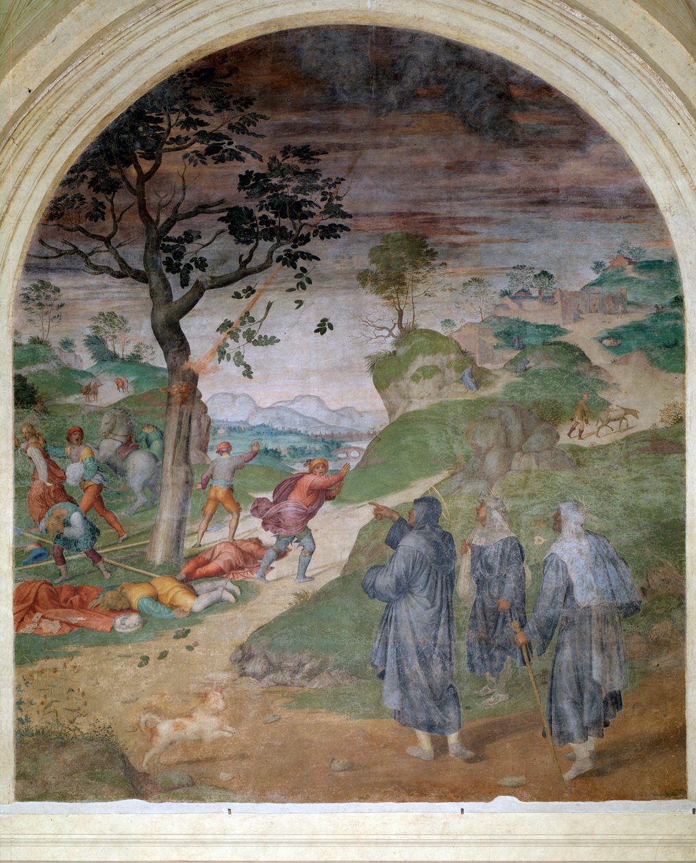 Vida de São Filipe Benizi : o castigo dos pecadores (Fresco de Andrea del Sarto
