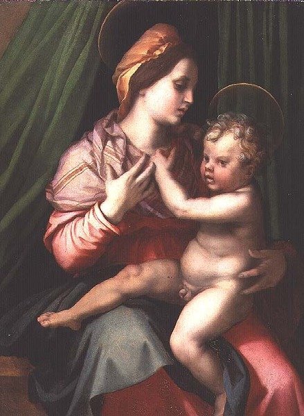 Madonna e Criança (painel) de Andrea del Sarto