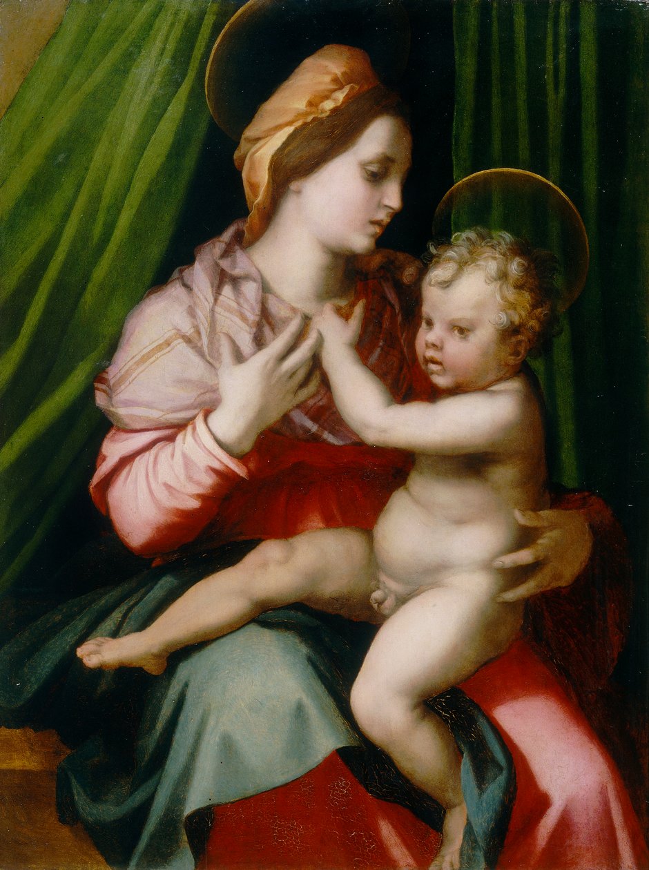 Madonna with Child, pintura de Andrea del Sarto, conservada na Galeria Palatina no Palácio Pitti, Florença de Andrea del Sarto