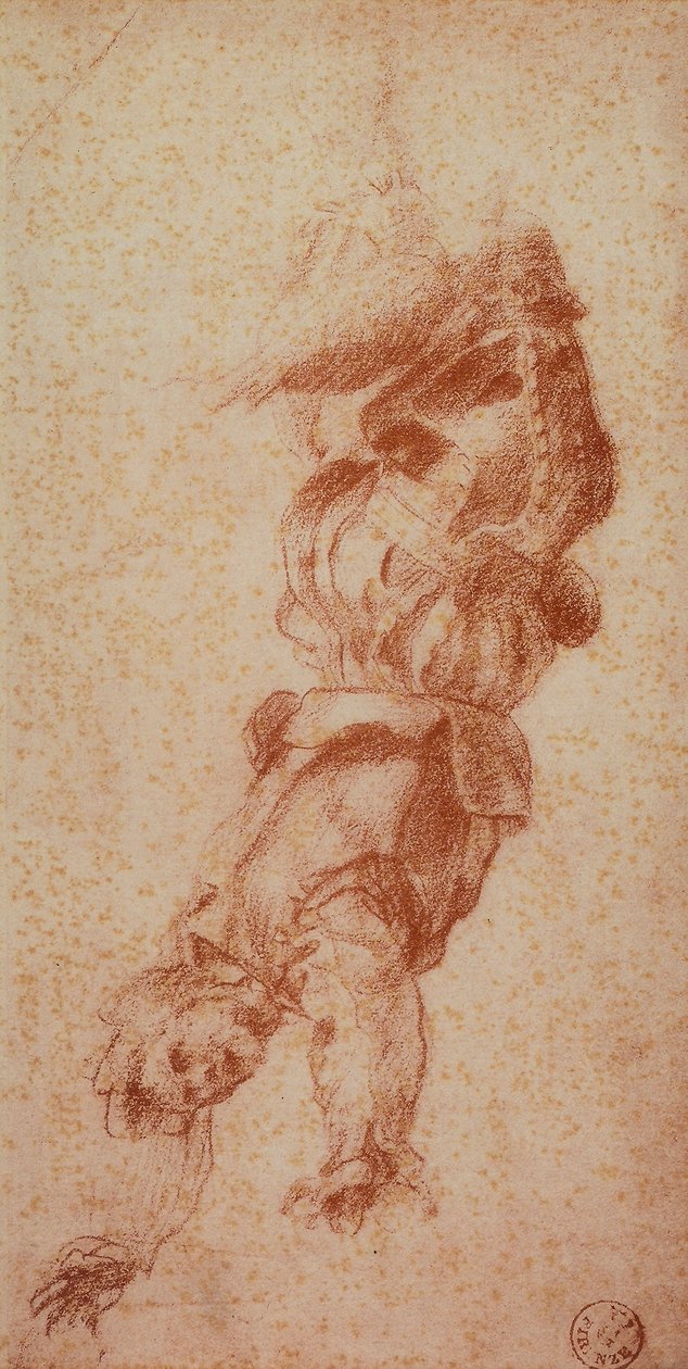 Figuras masculinas; desenho de Andrea del Sarto. Gabinete de Desenhos e Gravuras, Galeria Uffizi, Florença de Andrea del Sarto