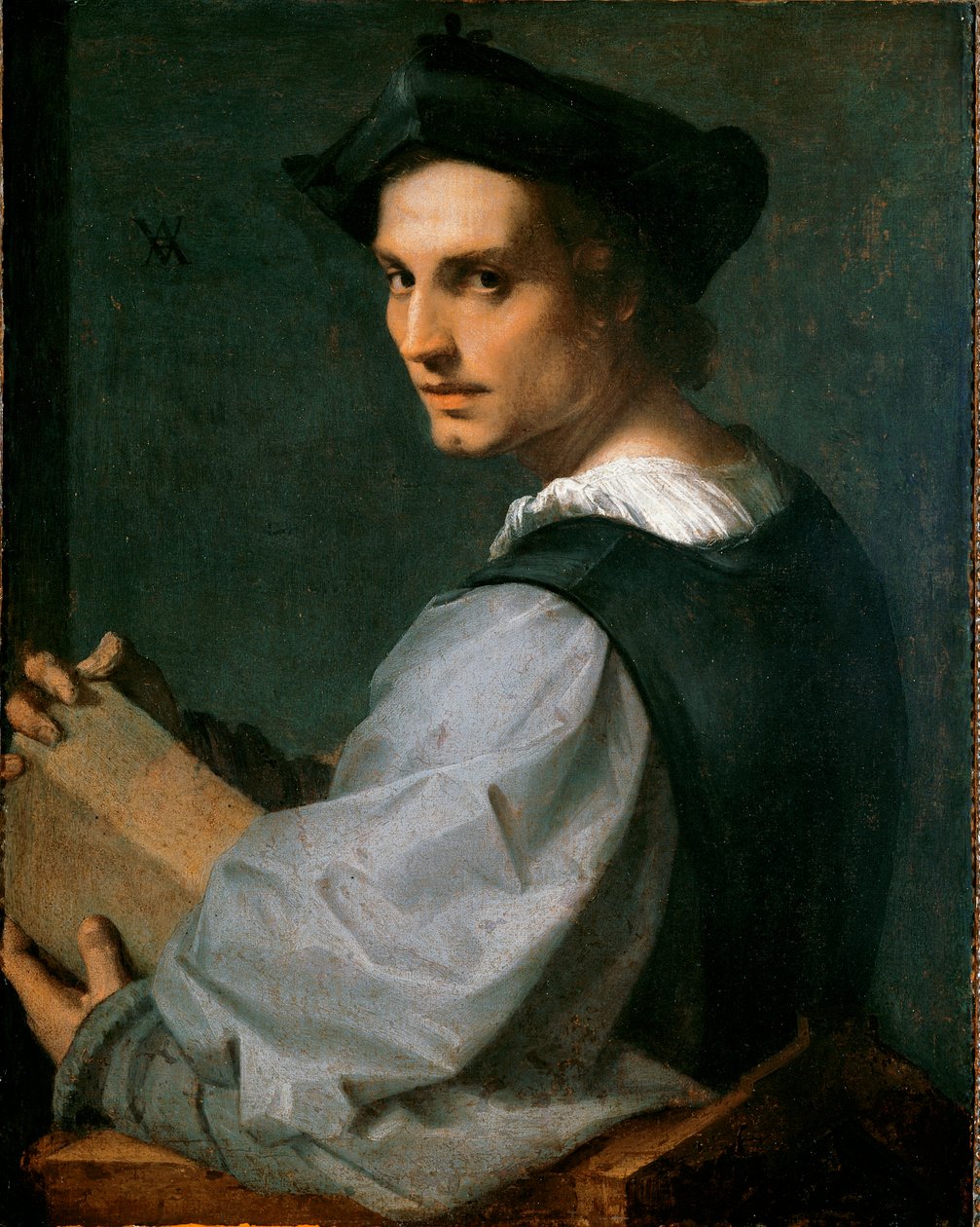 Retrato de um escultor (Paolo da Terrarossa ou il Sansovino?) ou retrato de um jovem Pintado por Andrea d