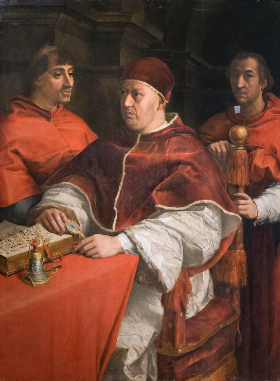 Retrato do papa Leone X com dois cardeais de Andrea del Sarto