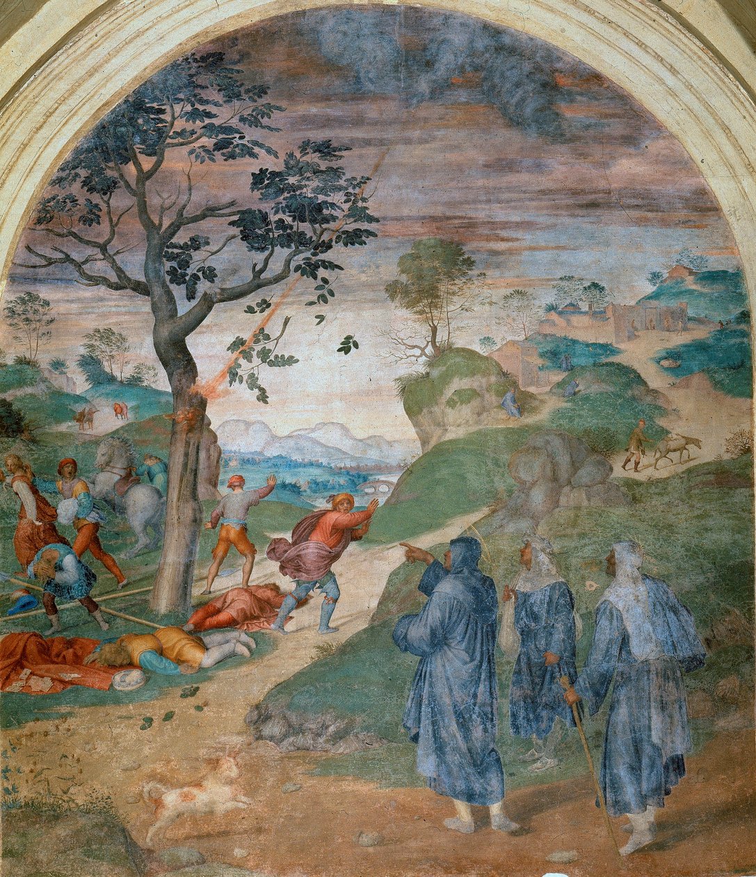 S. Filippo Benizzi punindo os blasfemos, 1509-1510 de Andrea del Sarto