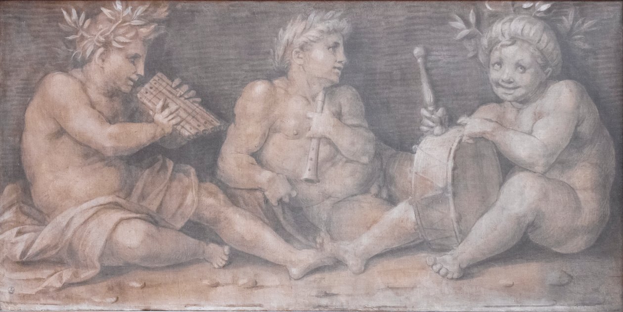 Cena com figuras no estilo clássico de Andrea del Sarto
