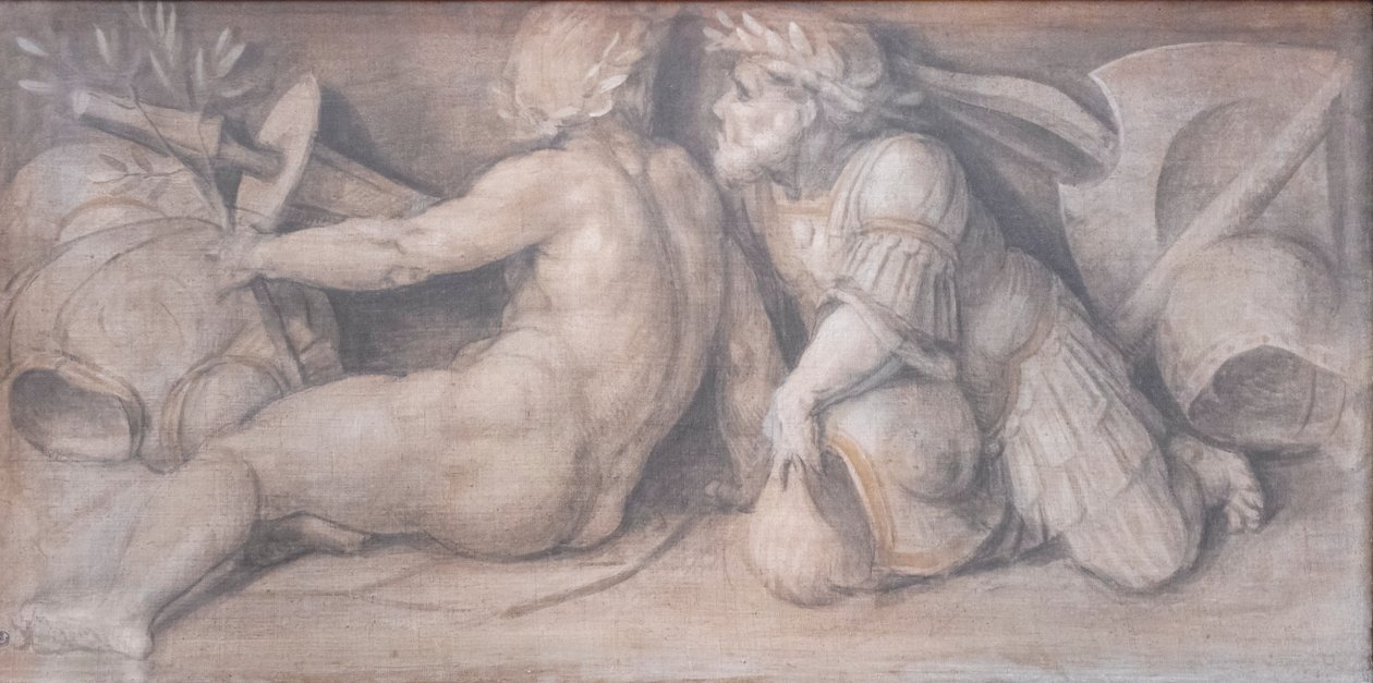 Cena com figuras no estilo clássico de Andrea del Sarto