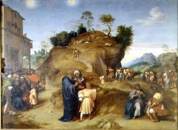 Cenas da Infância de São José (óleo sobre painel) de Andrea del Sarto