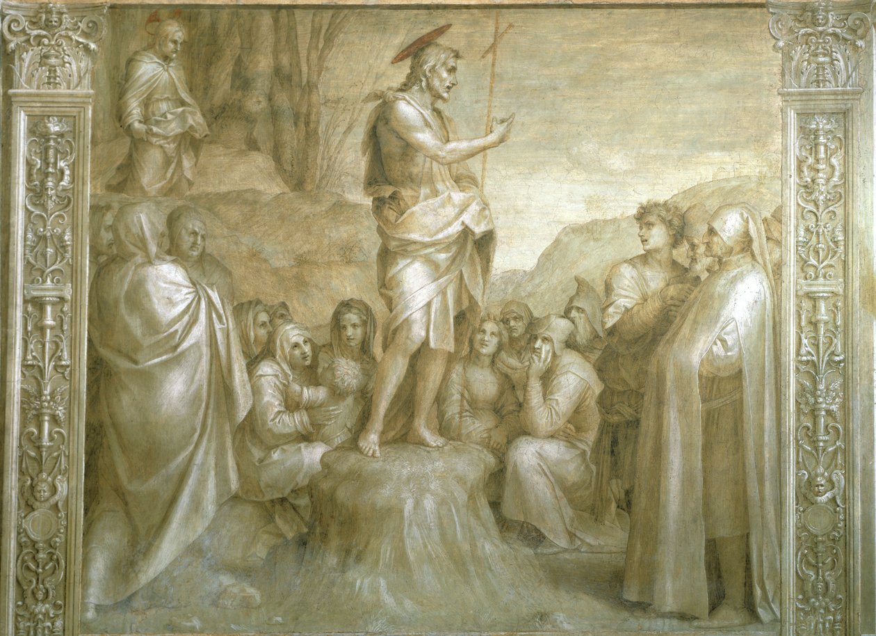 Histórias de São João de Andrea del Sarto (1486-1530), fresco, Detalhe, Claustro de Scalzo, Florença de Andrea del Sarto