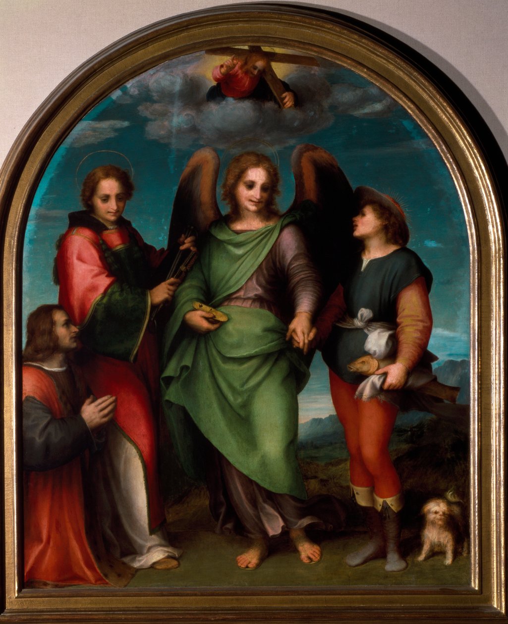 O Arcanjo Rafael, São Leonardo, Tobie e o Ajoelhamento do Patrocinador (Pintura de Andrea del Sarto