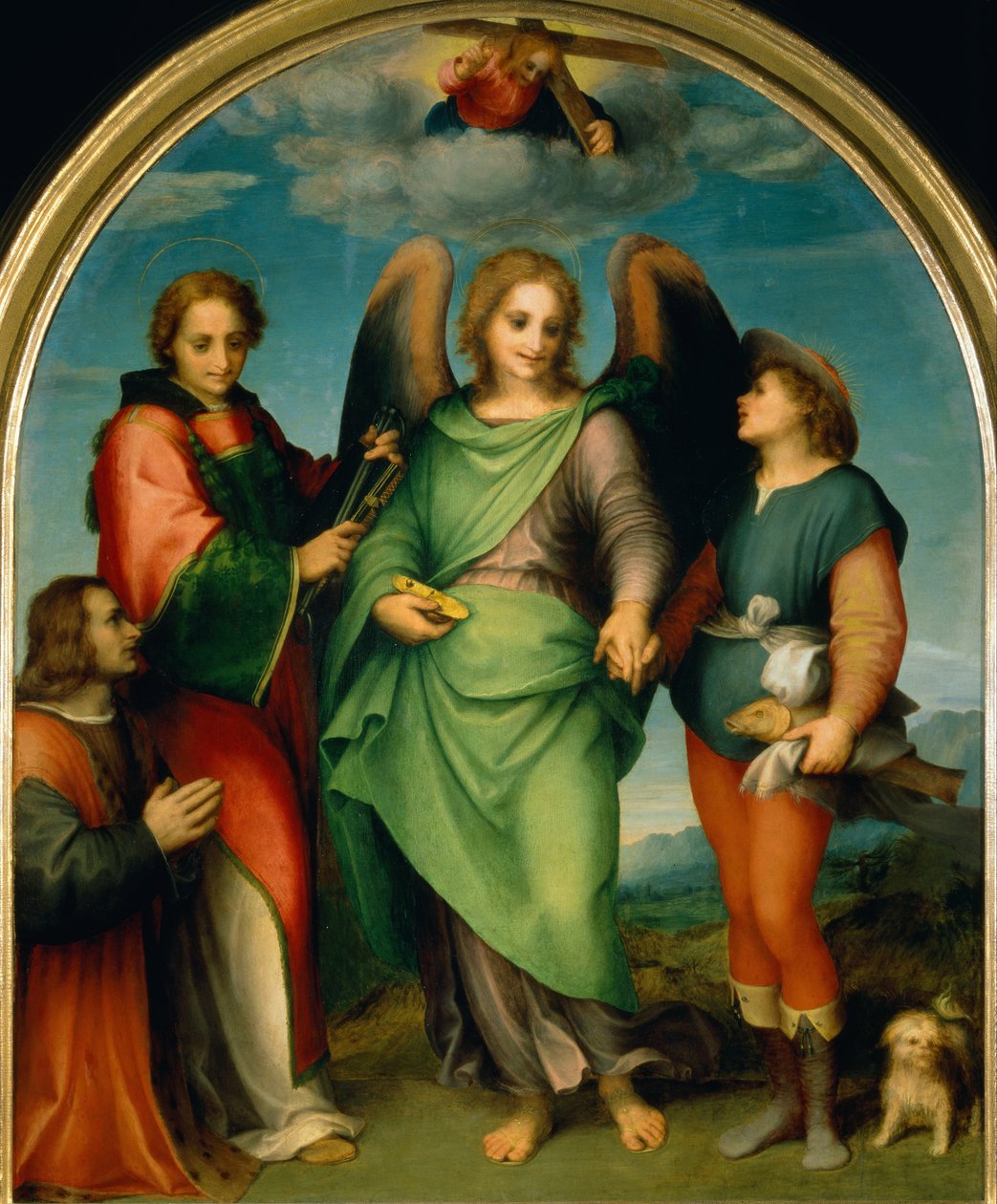 O Arcanjo Rafael com Tobias, São Lourenço e o Doador, Leonardo di Lorenzo Morelli, 1512 de Andrea del Sarto