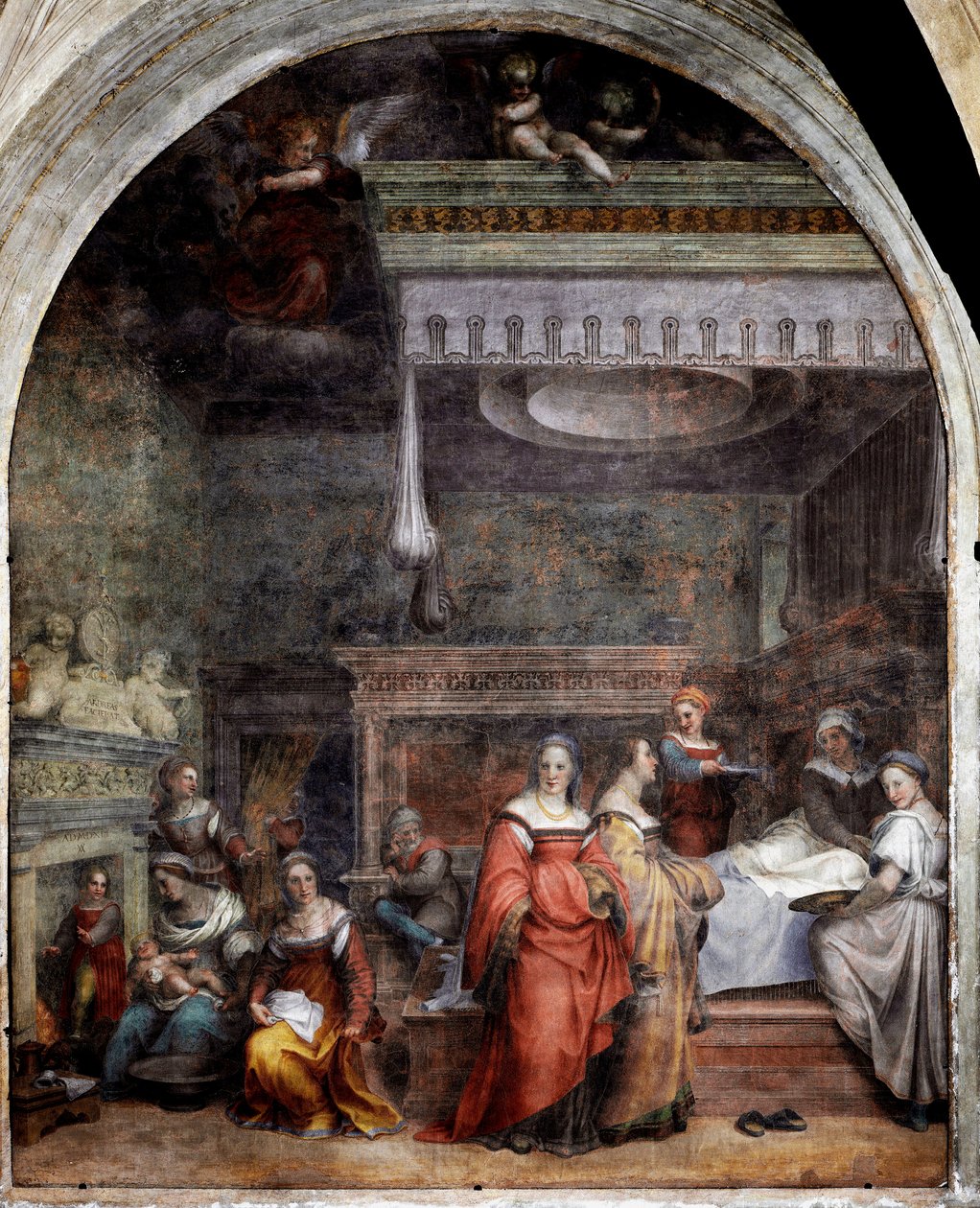 O Nascimento da Virgem Fresca por Andrea del Sarto (Andrea d
