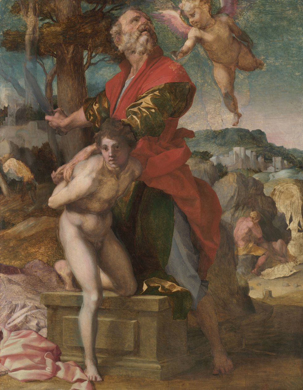 O Sacrifício de Isaac, c. 1527 (óleo sobre madeira) de Andrea del Sarto