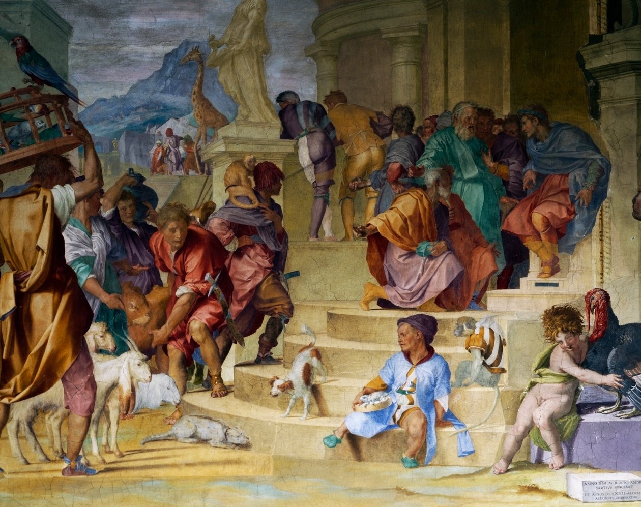 O Triunfo de César por Andrea del Sarto e Alessandro Allori (1520) Medicean Villa Poggio a Caiano de Andrea del Sarto