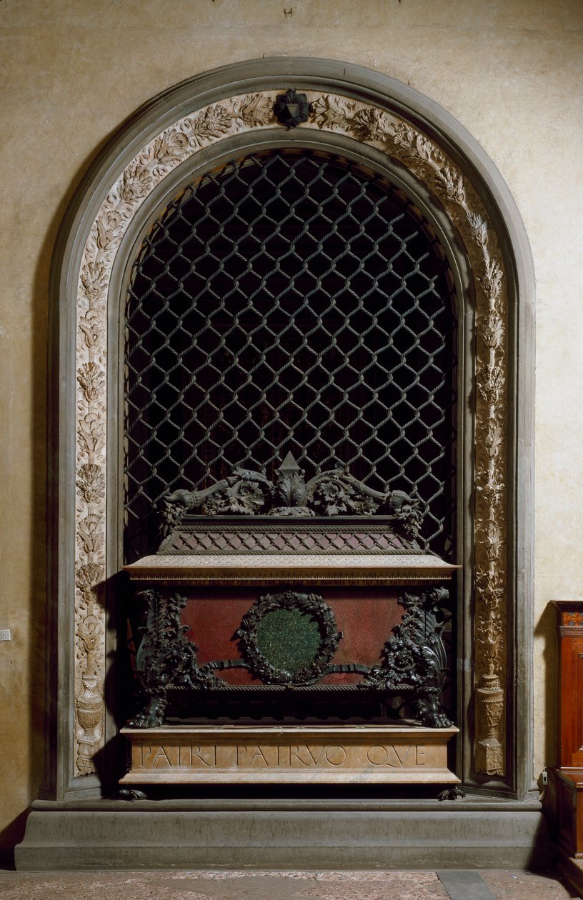 Monumento funerário de Piero e Giovanni de Medici, filho de Cosimo de Medici, o mais velho de Andrea del Verrocchio
