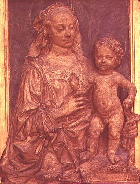 Madonna e Criança (madeira) de Andrea del Verrocchio