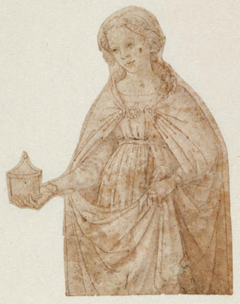 Maria Madalena com o pote de unguento. Figura do joelho de Andrea del Verrocchio