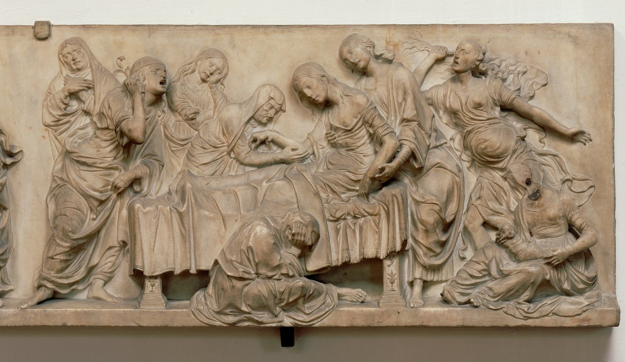 Alívio mostrando a morte de Francesca Tornabuoni de Andrea del Verrocchio