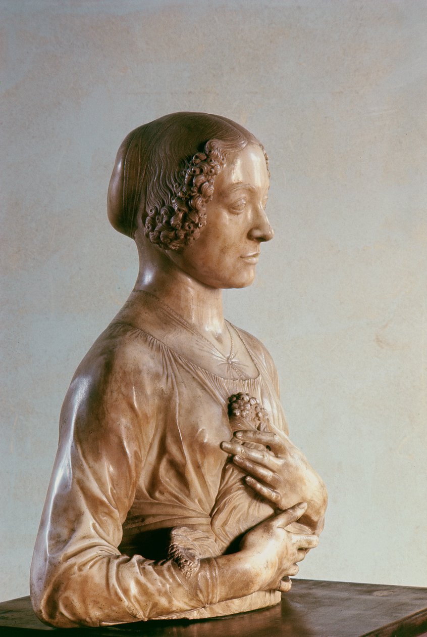 Mulher com buquê, c.1475-80 (mármore) de Andrea del Verrocchio