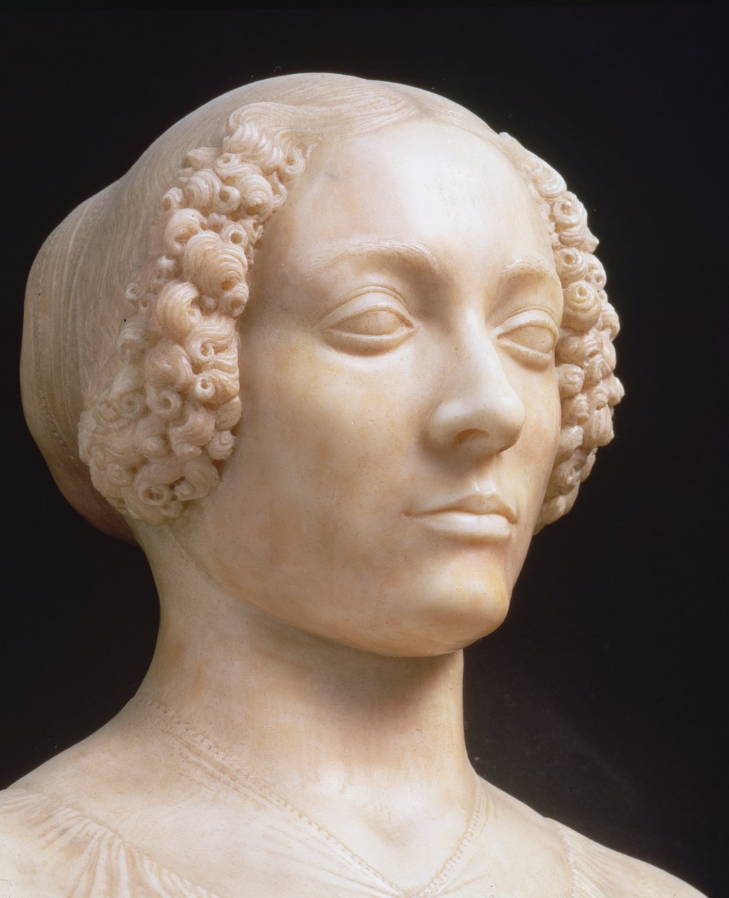 Mulher, com, um, buquet, c.1475-80, detalhe mármore, de, 434102 de Andrea del Verrocchio