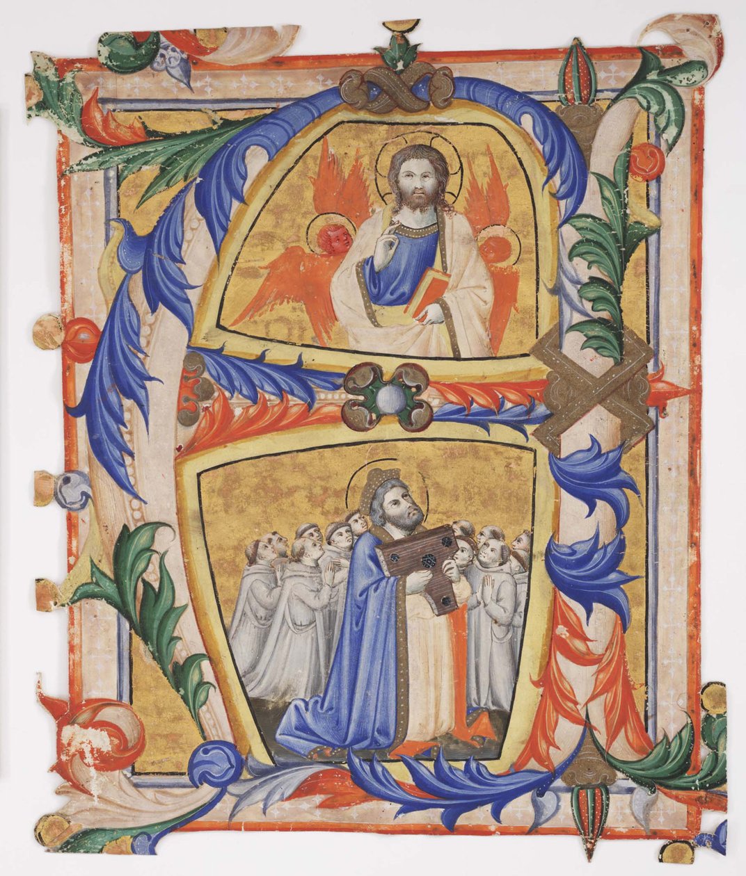 Cristo aparecendo a Davi e um grupo de monges camaldolenses, 1390-1410 de Andrea di Bartolo