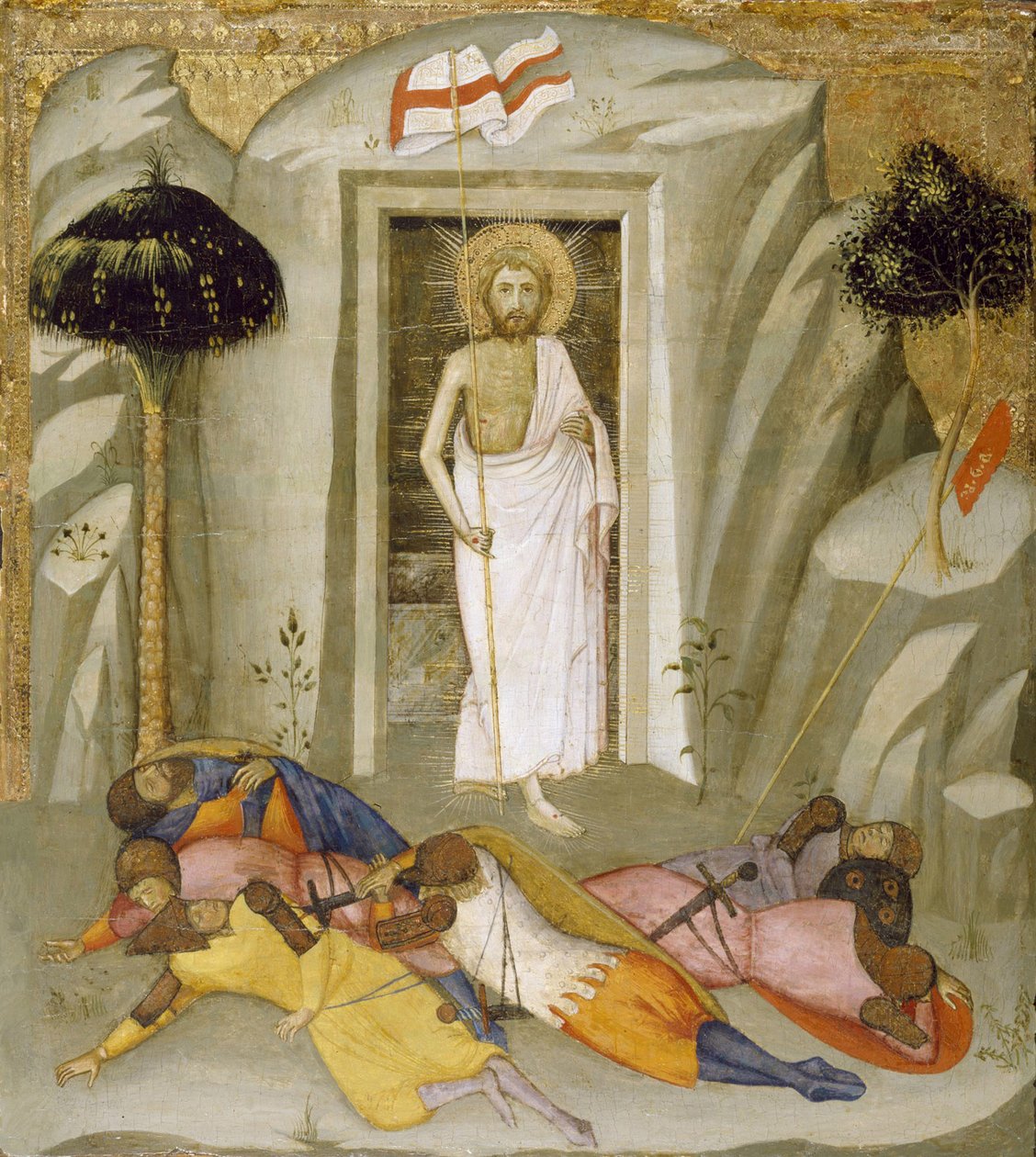A ressurreição, c.1390-1410 (pintura de têmpera e folha de ouro no painel) de Andrea di Bartolo