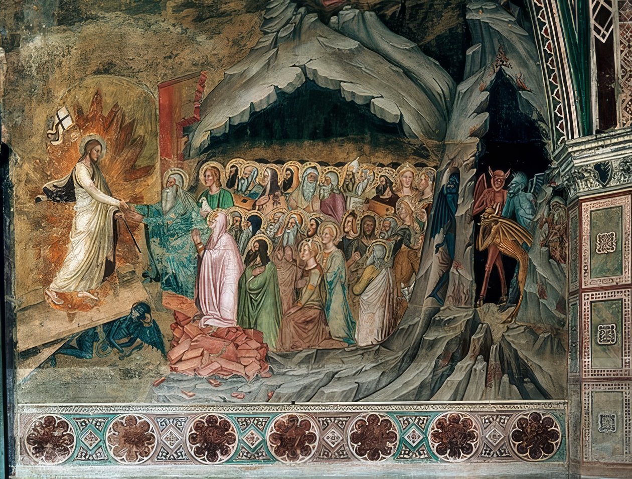 Descida de Cristo ao limbo. Aprox. 1367-1369 de Andrea di Bonaiuto