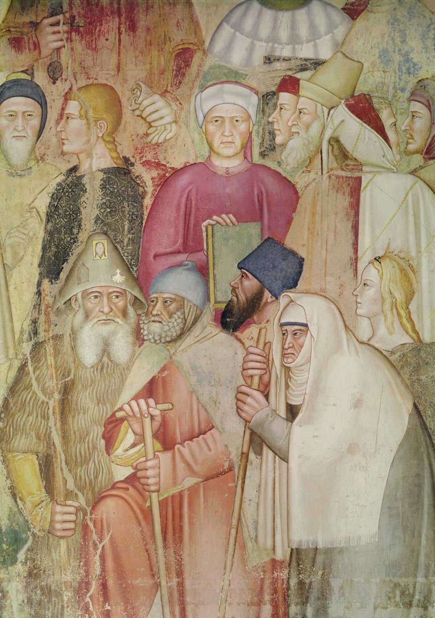A Igreja Militante e Triunfante, na Capela Espanhola, detalhe do lado direito, c.1369 afresco de Andrea di Bonaiuto