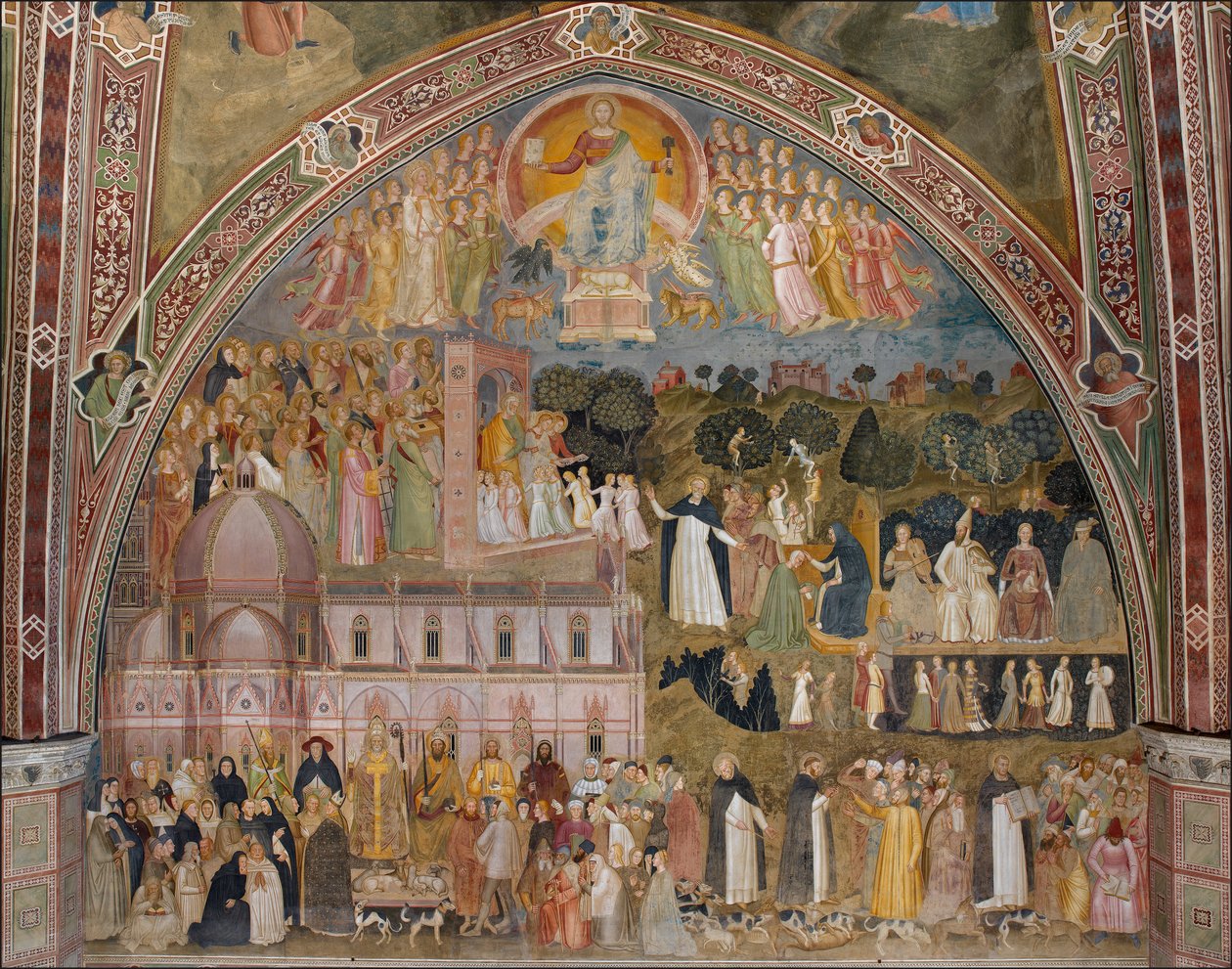 Triunfo da Igreja, Igreja Militante e Triunfante Título(s) alternativo(s):  Alegoria da Igreja Ativa e Triunfante e da Ordem Dominicana de Andrea di Bonaiuto