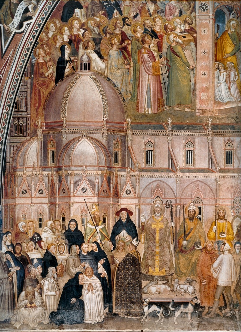 Triunfo da Igreja, Igreja Militante e Triunfante Título(s) alternativo(s):  Alegoria da Igreja Ativa e Triunfante e da Ordem Dominicana. de Andrea di Bonaiuto