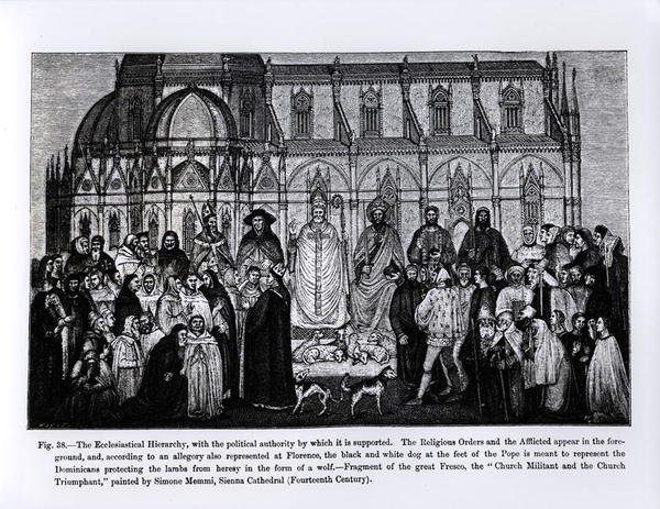 A Hierarquia Eclesiástica, de Ciência e Literatura na Idade Média e Renascença, escrita e gravada por Paul Lacroix, 1878 de Andrea di Bonaiuto fl.1342 77 after Andrea di Bonaiuto fl.1342 77 after